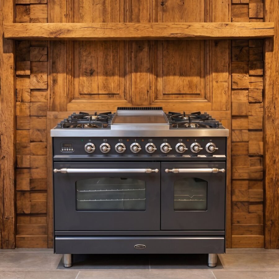 Boretti · 90 cm · 5-pits · 2 ovens · Antraciet