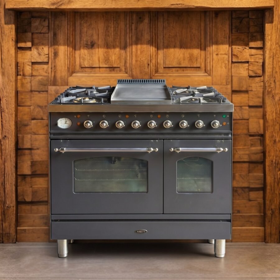 Boretti · 90 cm · 5-pits · 2 ovens · Antraciet