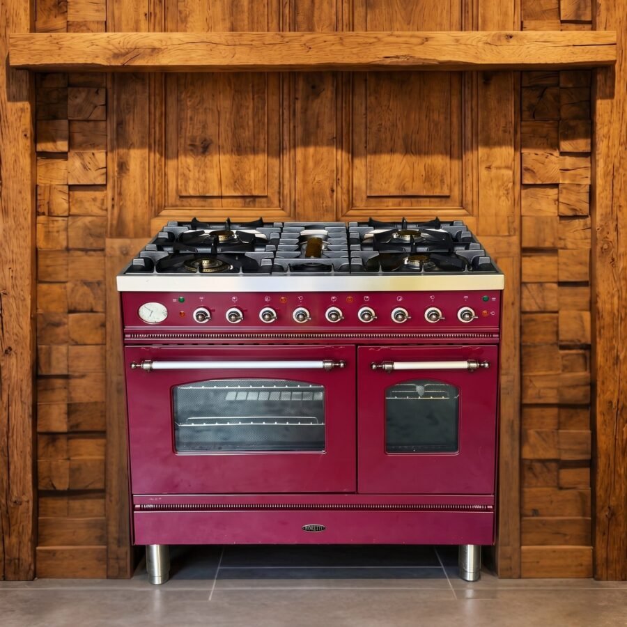 Boretti · 90 cm · 5-pits · 2 ovens · Bordeauxrood