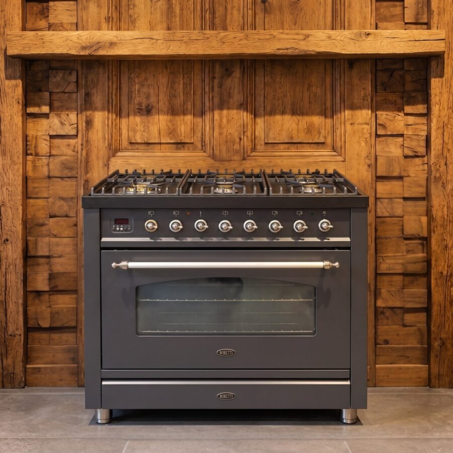 Boretti · 90 cm · 6-pits · 1 oven · Antraciet