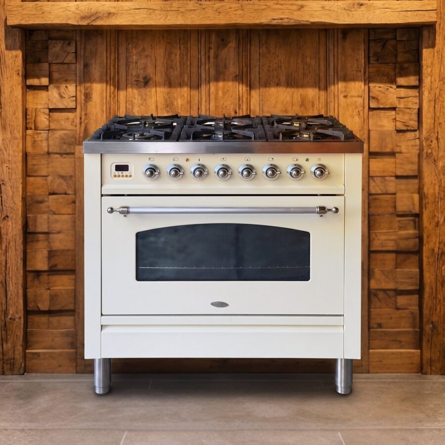 Boretti · 90 cm · 6-pits · 1 oven · Crème