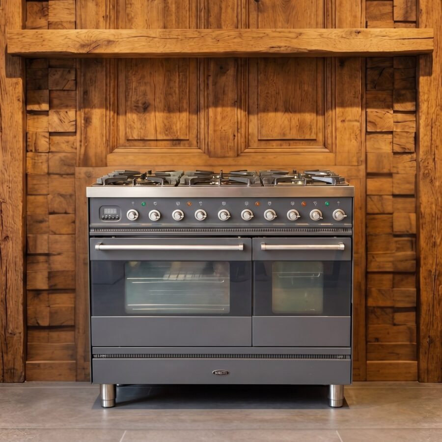Boretti · 90 cm · 6-pits · 2 ovens · Antraciet