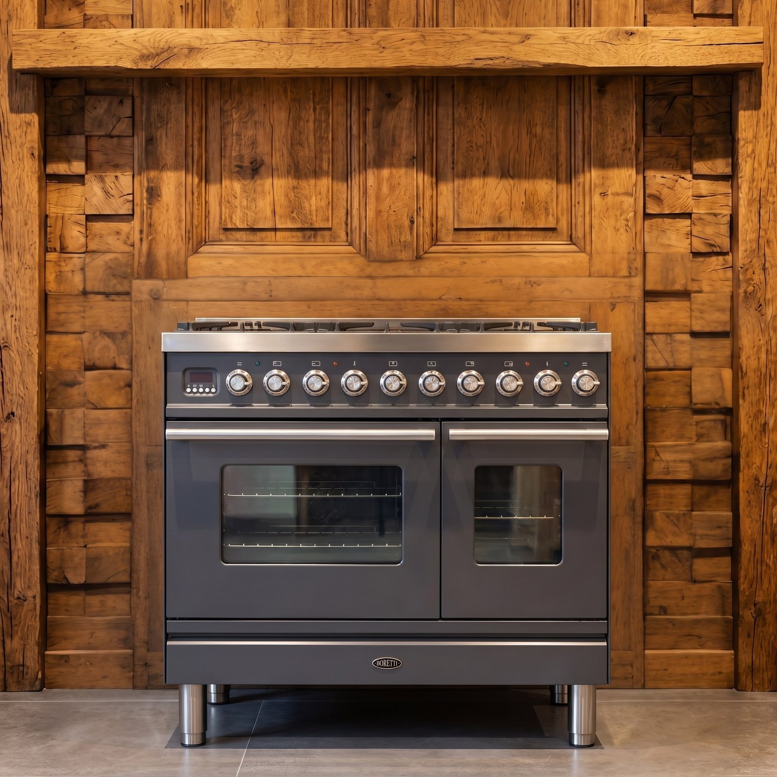 Boretti · 90 cm · 6-pits · 2 ovens · Antraciet
