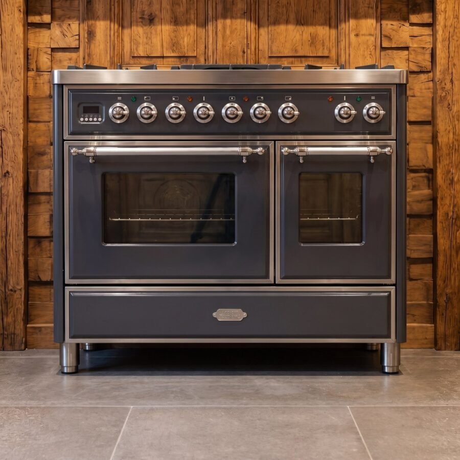 Boretti Majestic · 100 cm · 5-pits · 2 ovens · Antraciet