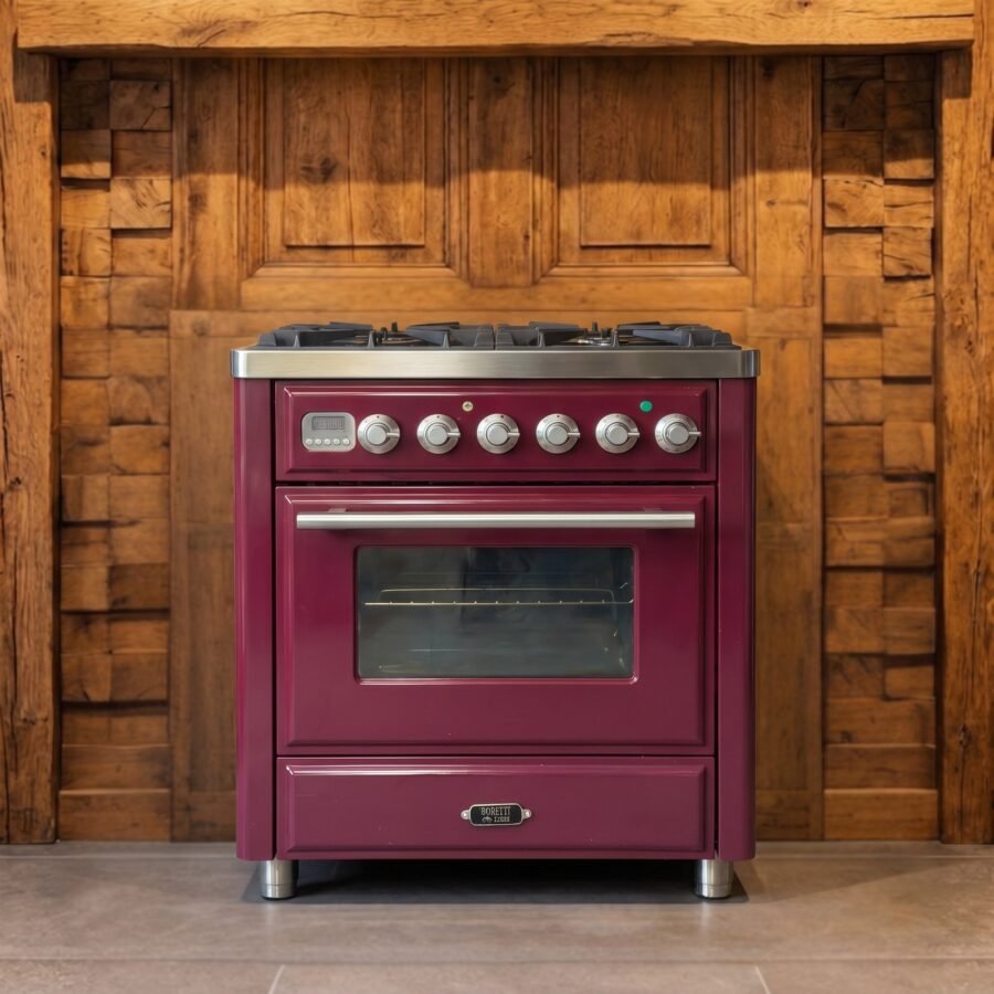 Boretti Majestic · 70 cm · 4-pits · 1 oven · Bordeauxrood