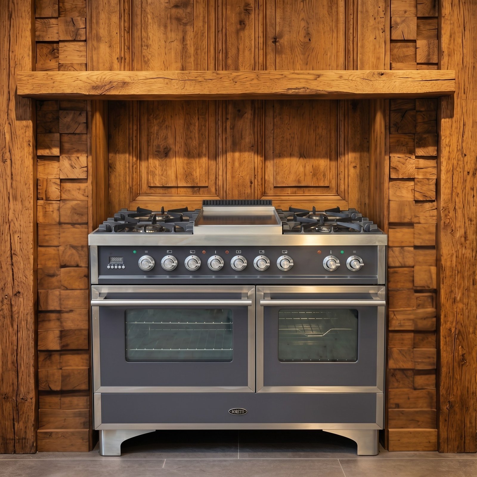 Boretti Quadra Line · 100 cm · 5-pits · 2 ovens · Antraciet