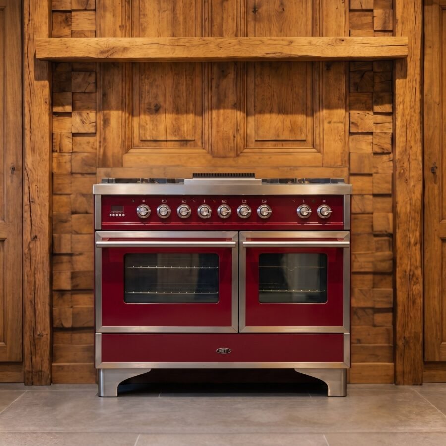 Boretti Quadra Line · 100 cm · 5-pits · 2 ovens · Bordeauxrood