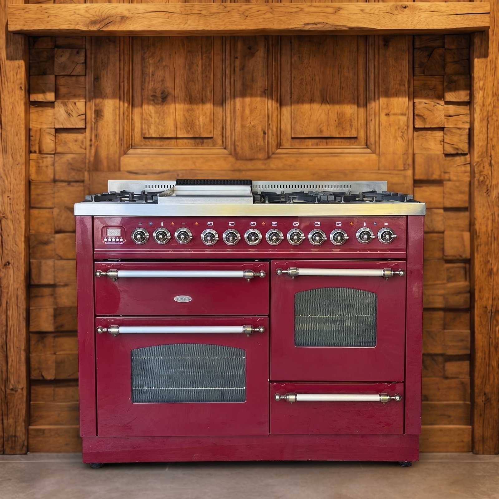 Boretti Quadra Line · 110 cm · 7-pits · 3 ovens · Bordeauxrood