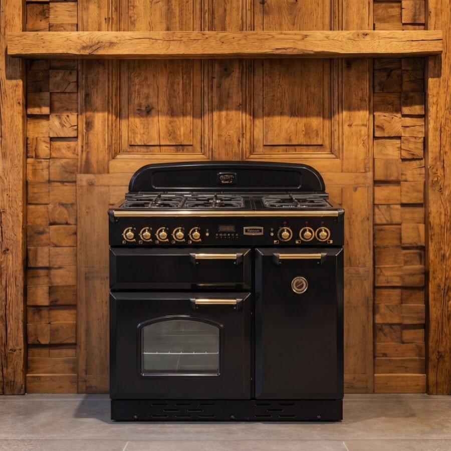 Falcon Classic · 90 cm · 5-pits · 3 ovens · Zwart