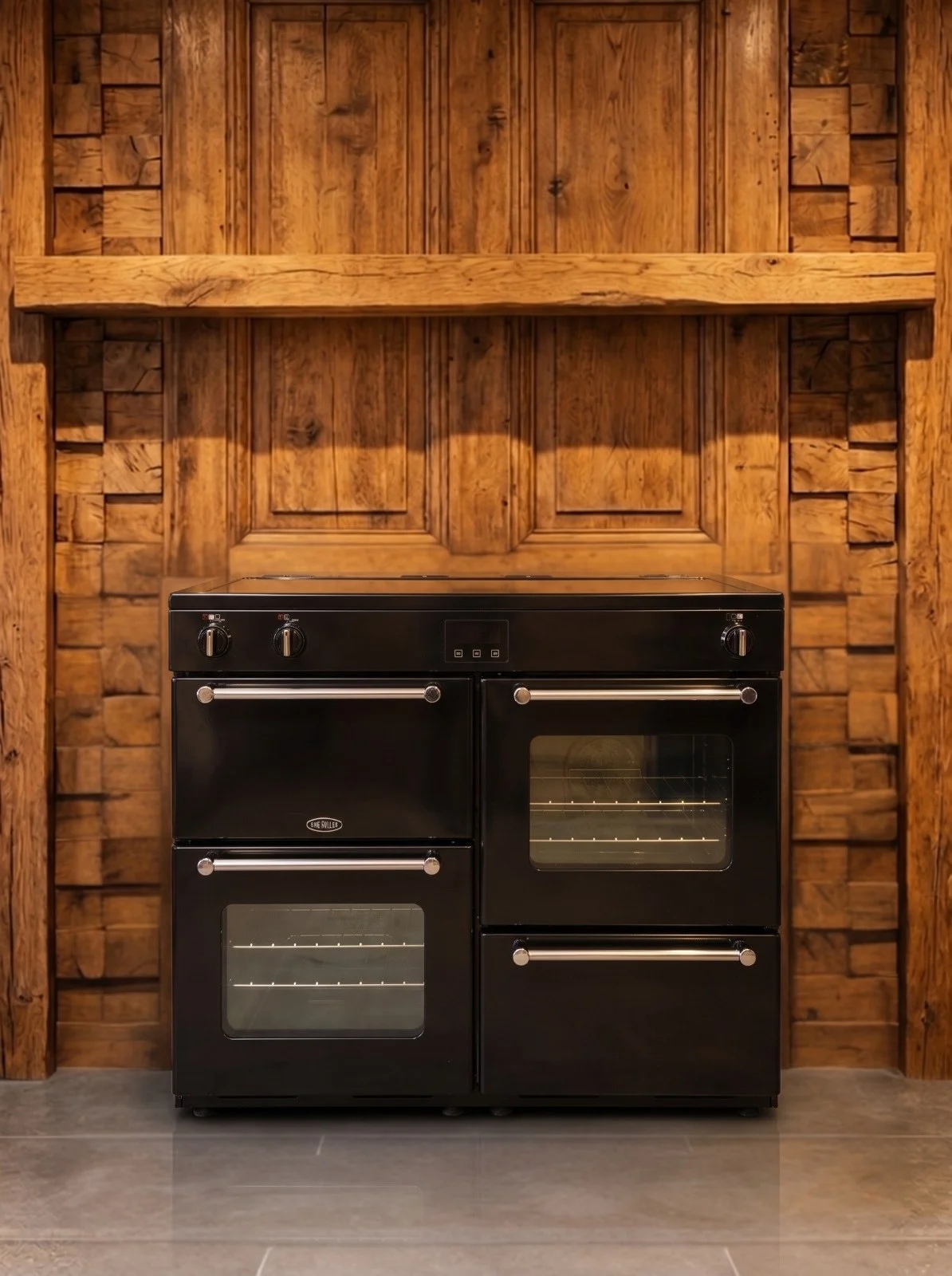 Belling Farmhouse 90 cm inductiefornuis — Zwart, foto 1 van 4