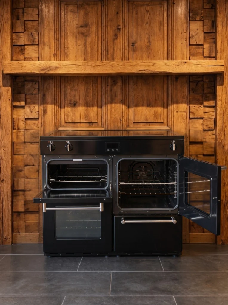 Belling Farmhouse 90 cm inductiefornuis — Zwart — foto 3 van 4