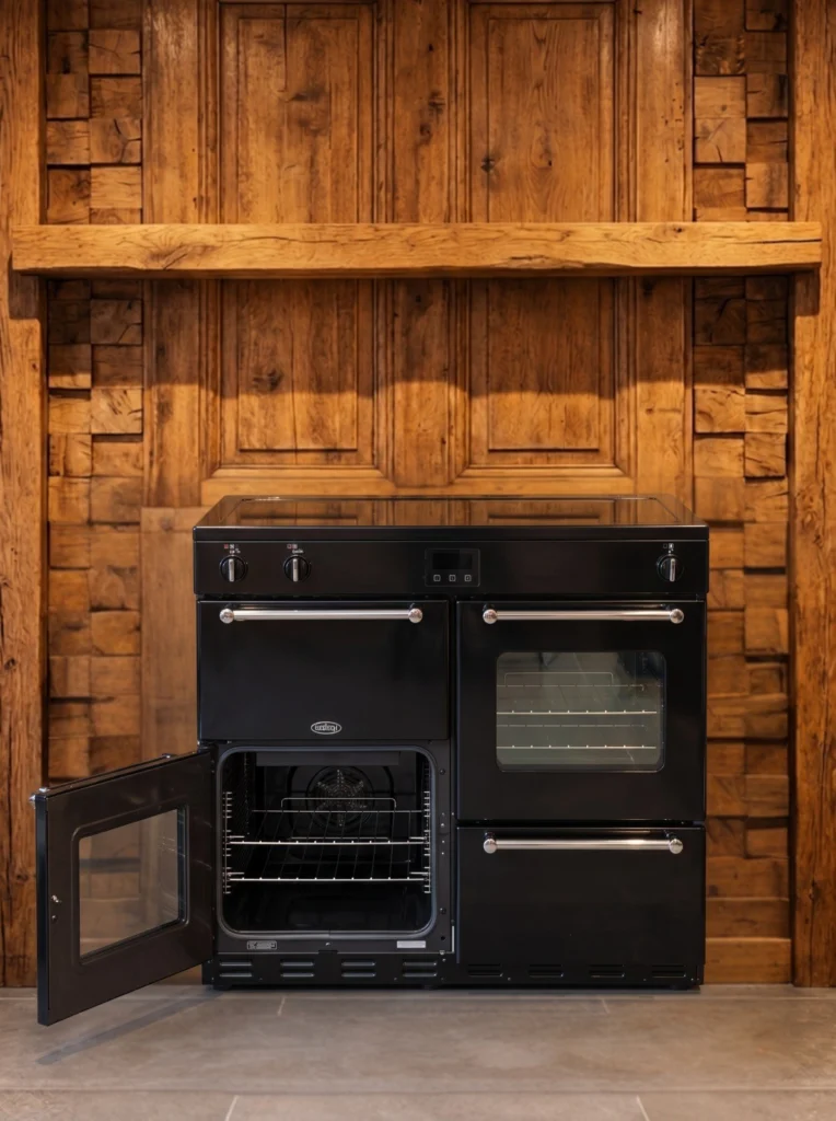 Belling Farmhouse 90 cm inductiefornuis — Zwart — foto 2 van 4
