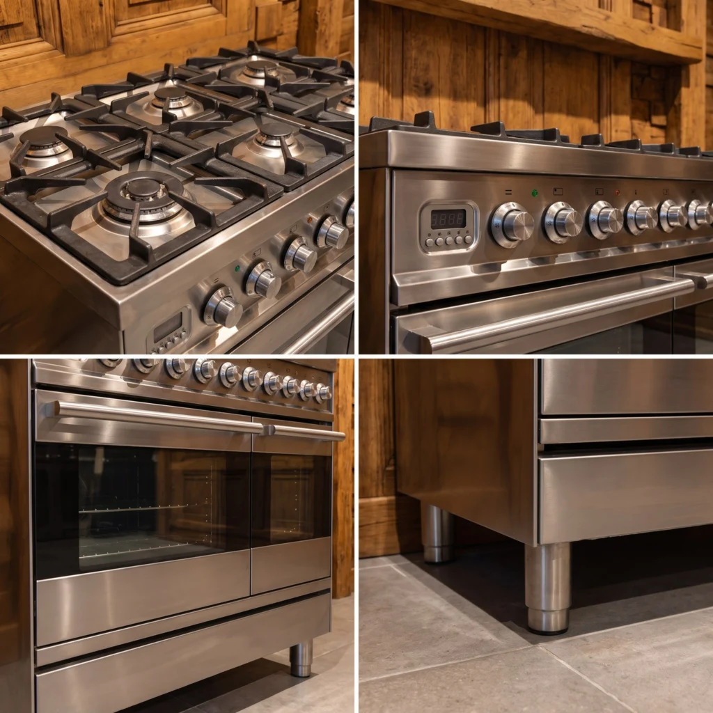Boretti RVS 6-pits fornuis 90 cm dubbele oven — foto 3 van 6