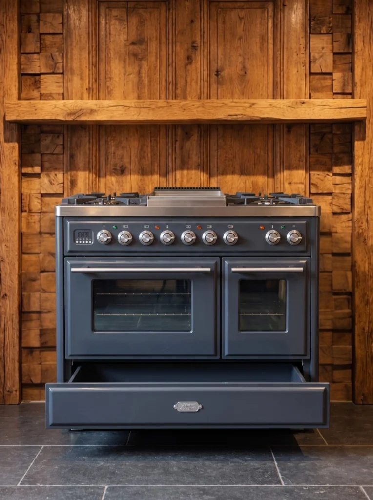 Boretti Majestic 100 cm fornuis — Antraciet met rvs — foto 2 van 8