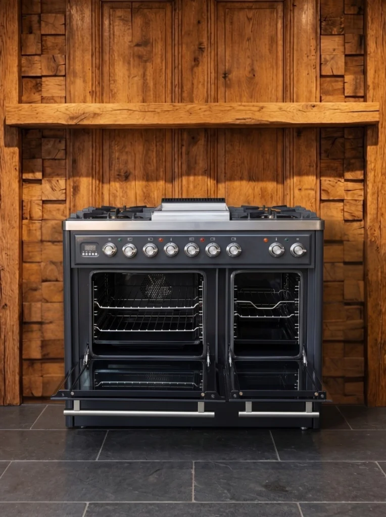 Boretti Majestic 100 cm fornuis — Antraciet met rvs — foto 3 van 8