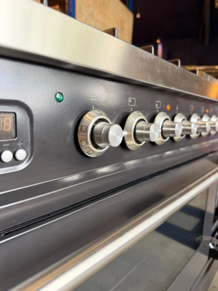 Boretti 120 cm fornuis — Antraciet met rvs — foto 6 van 6