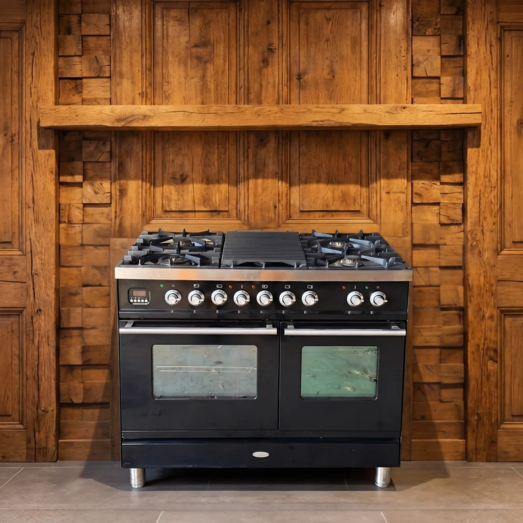 Boretti hoogglans zwart fornuis 100 cm dubbele oven — foto 2 van 16