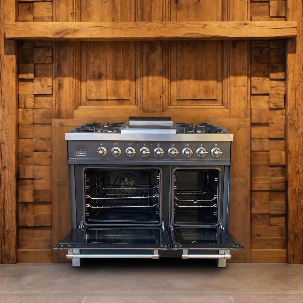 Boretti antraciet fornuis 90 cm, dubbele oven — foto 2 van 3