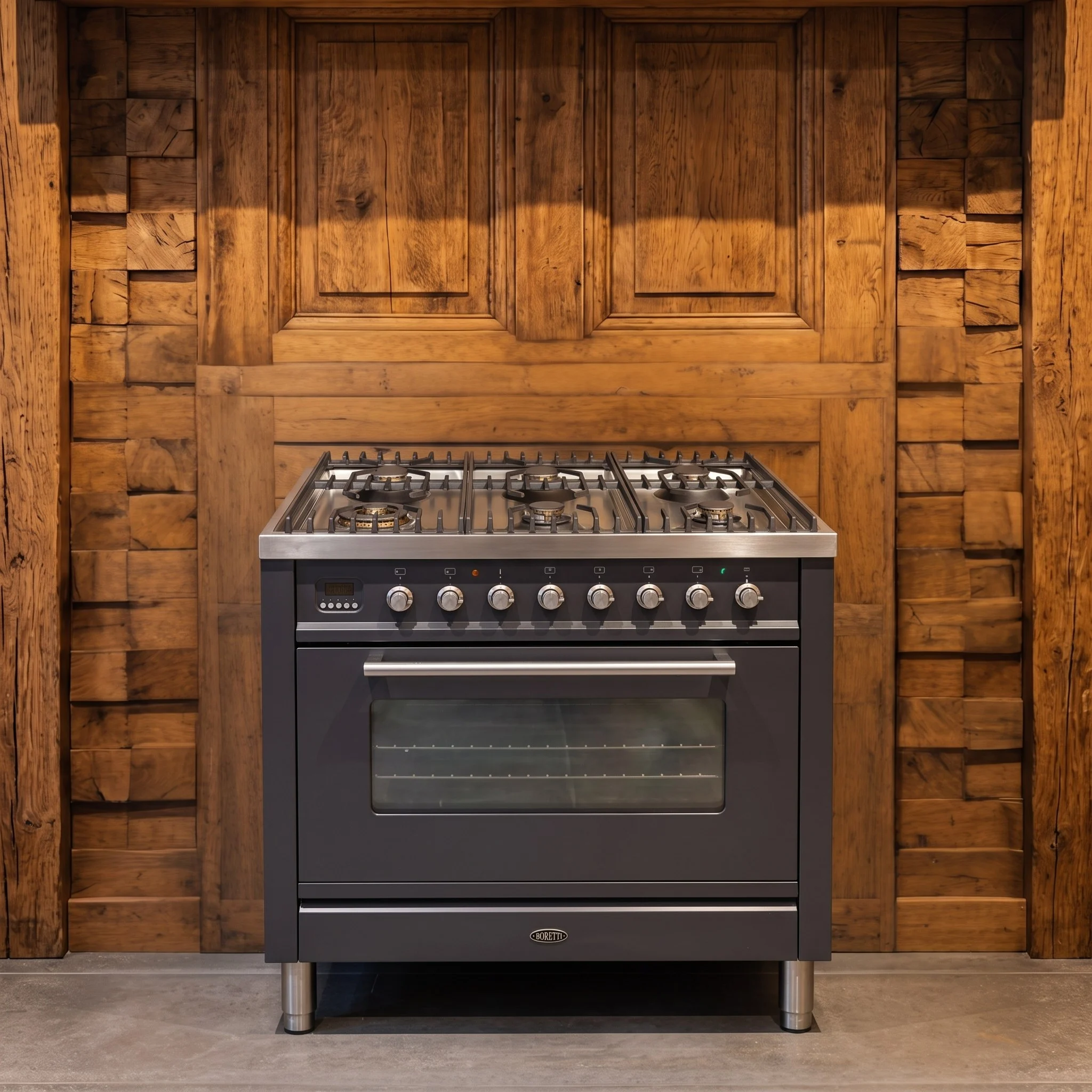 Boretti antraciet fornuis 90 cm, 300 graden oven, foto 1 van 3