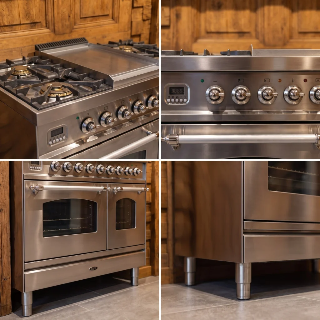 Boretti RVS 5-pits fornuis 90 cm dubbele oven — foto 3 van 5