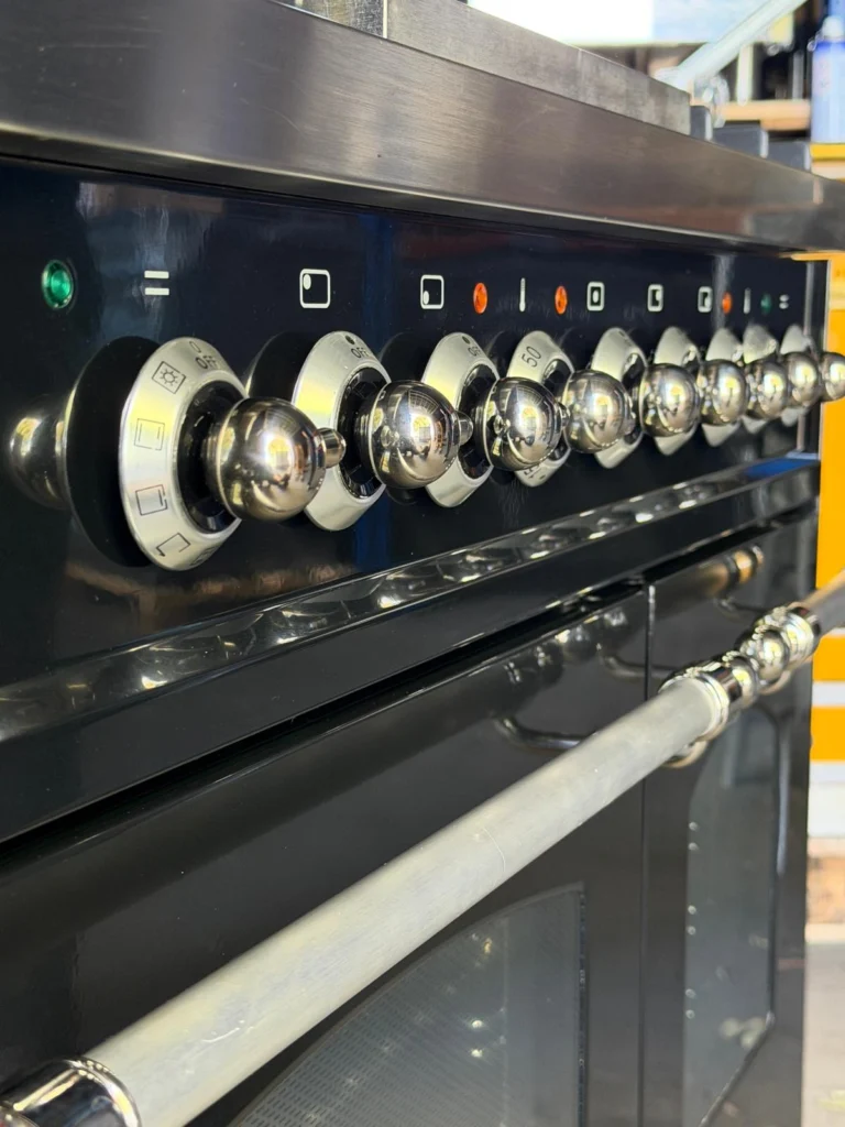 Boretti Zwart fornuis 90 cm dubbele oven — foto 4 van 5