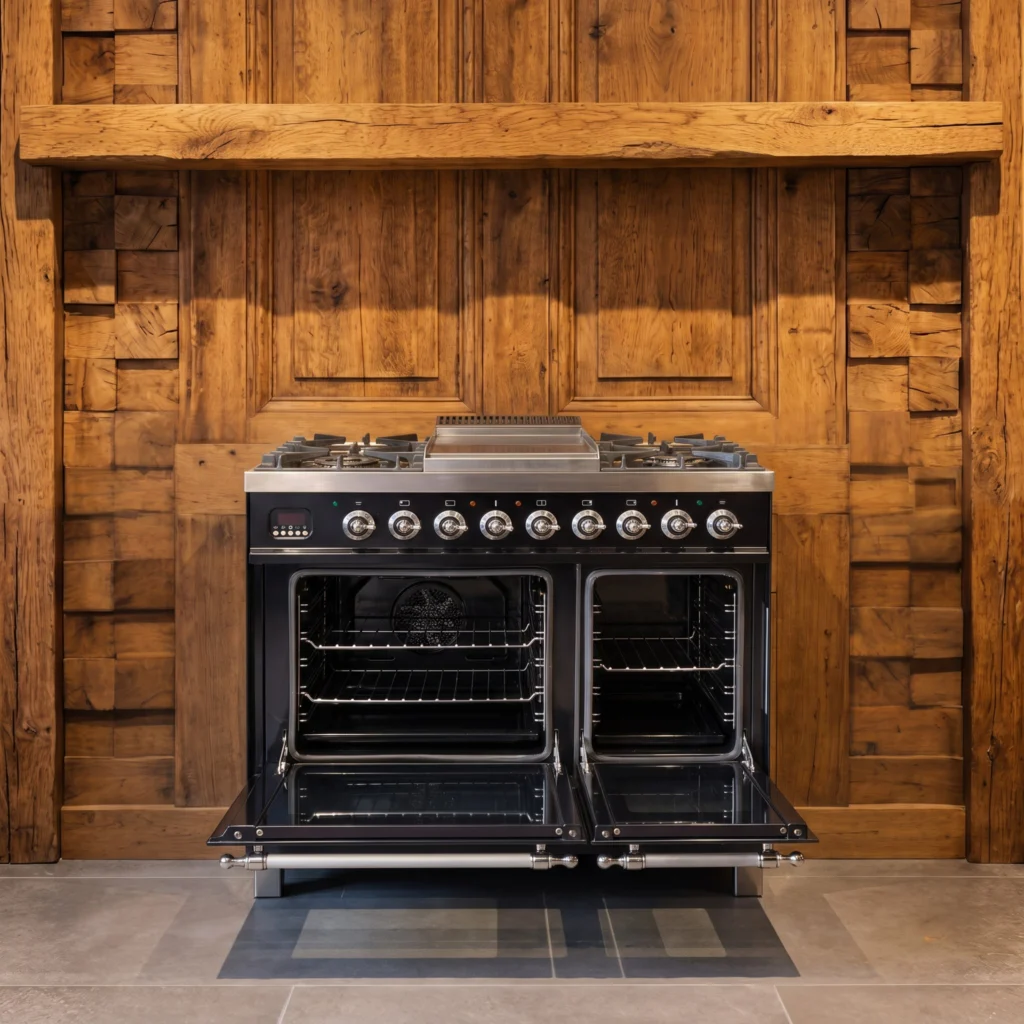 Boretti Zwart fornuis 90 cm dubbele oven — foto 3 van 5