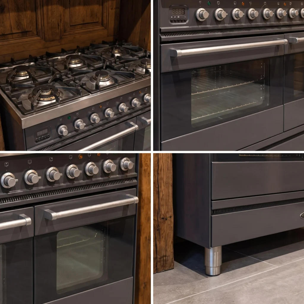 Boretti Antraciet 6-pits fornuis 90 cm dubbele oven — foto 3 van 5