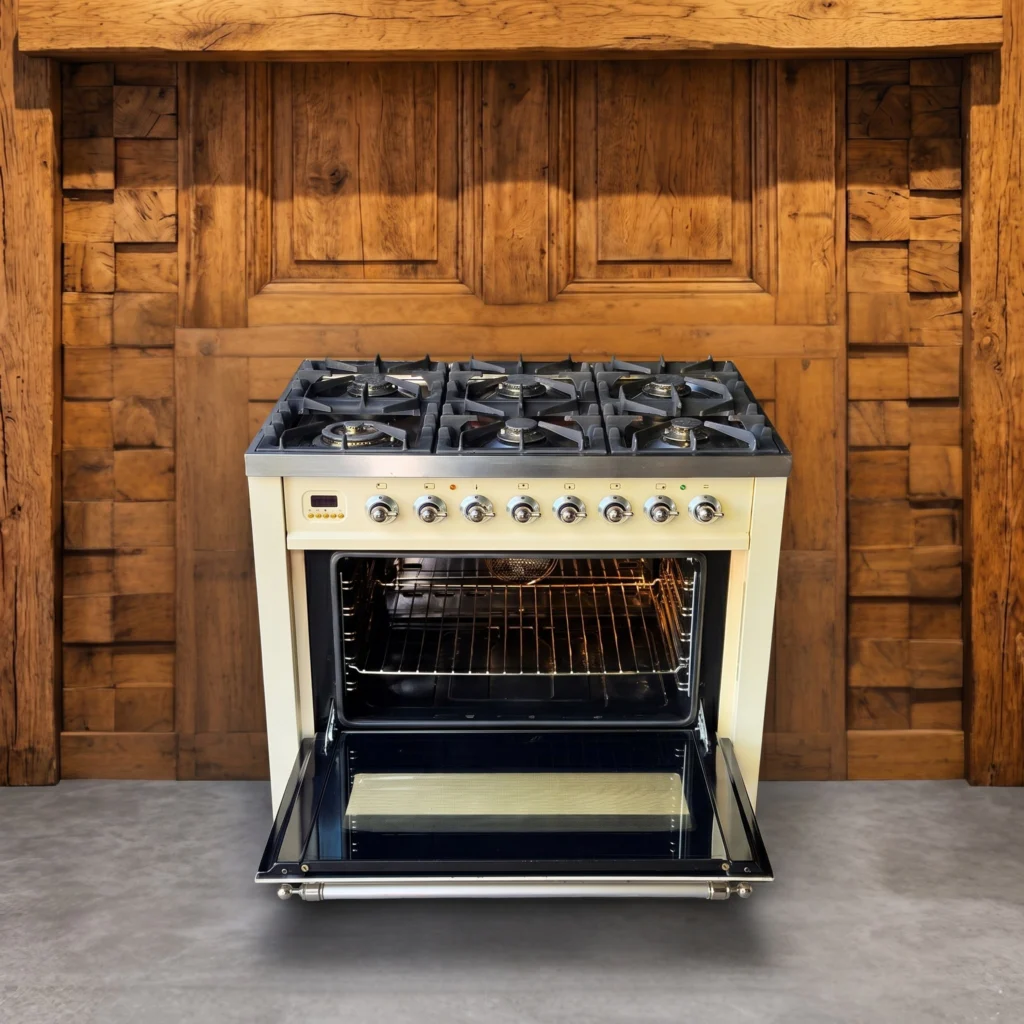 Boretti 6 pits oud wit fornuis 90 cm met wokbrander — foto 2 van 5