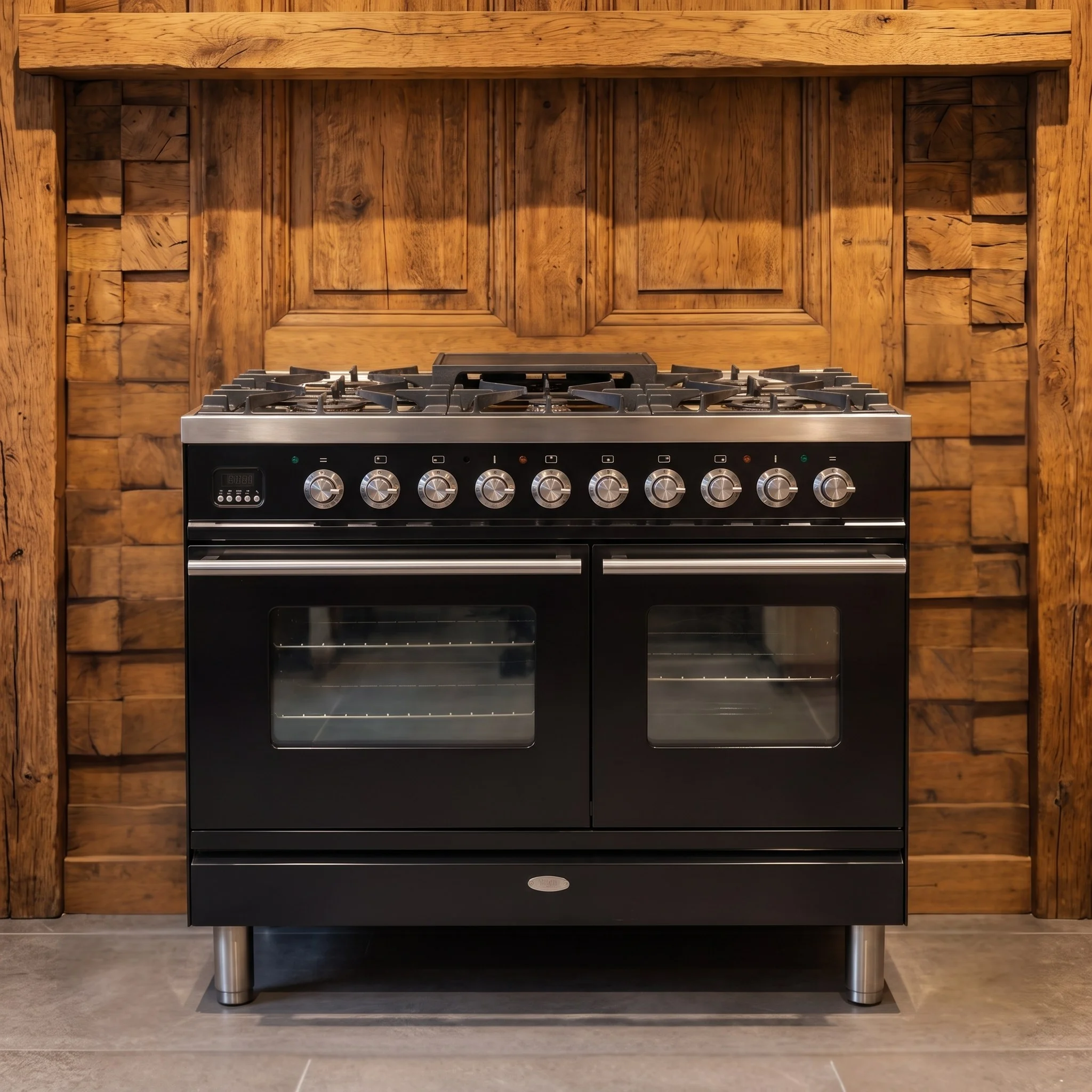 Boretti Principale 100 cm fornuis — Zwart met rvs, foto 1 van 4