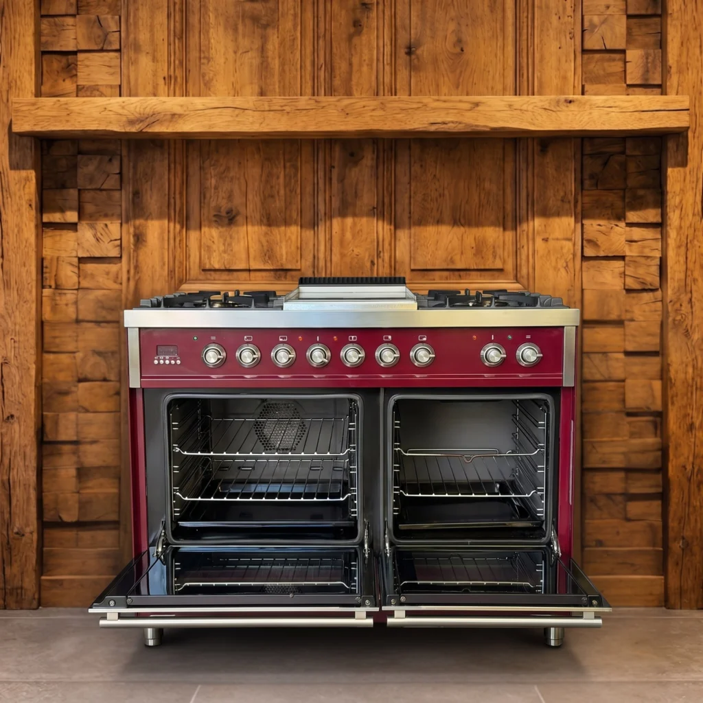 Boretti Quadra Line rood fornuis 100 cm dubbele oven — foto 2 van 4