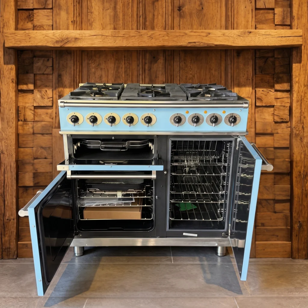 Falcon Deluxe 100 cm fornuis — Chinees Blauw met nikkel — foto 3 van 7