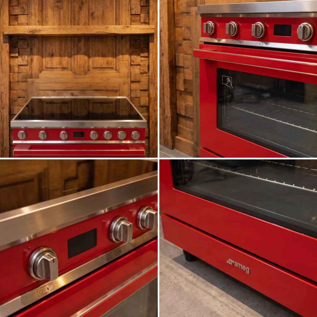 Smeg Portofino Inductie  Ferarri Rood fornuis 90 cm — foto 2 van 4