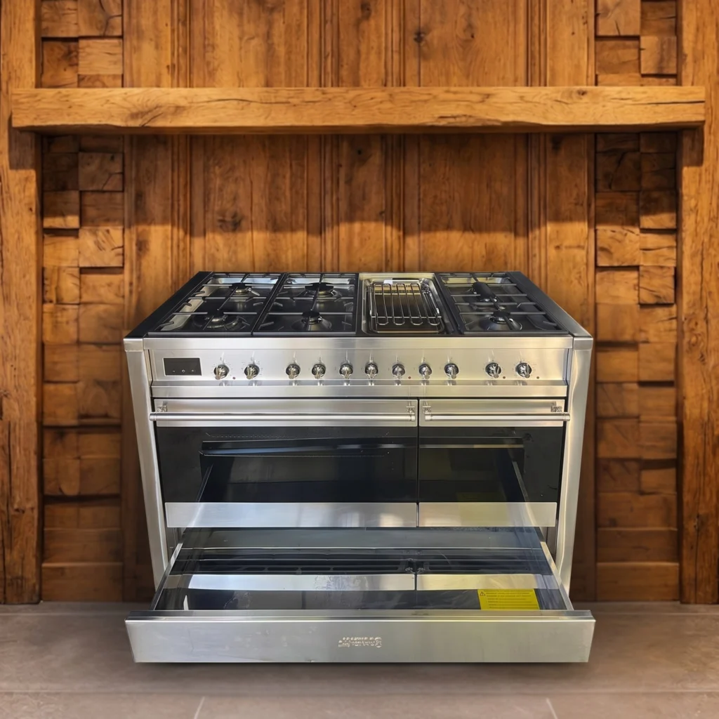 Smeg Roestvrij staal fornuis 120 cm met bakplaat — foto 3 van 3