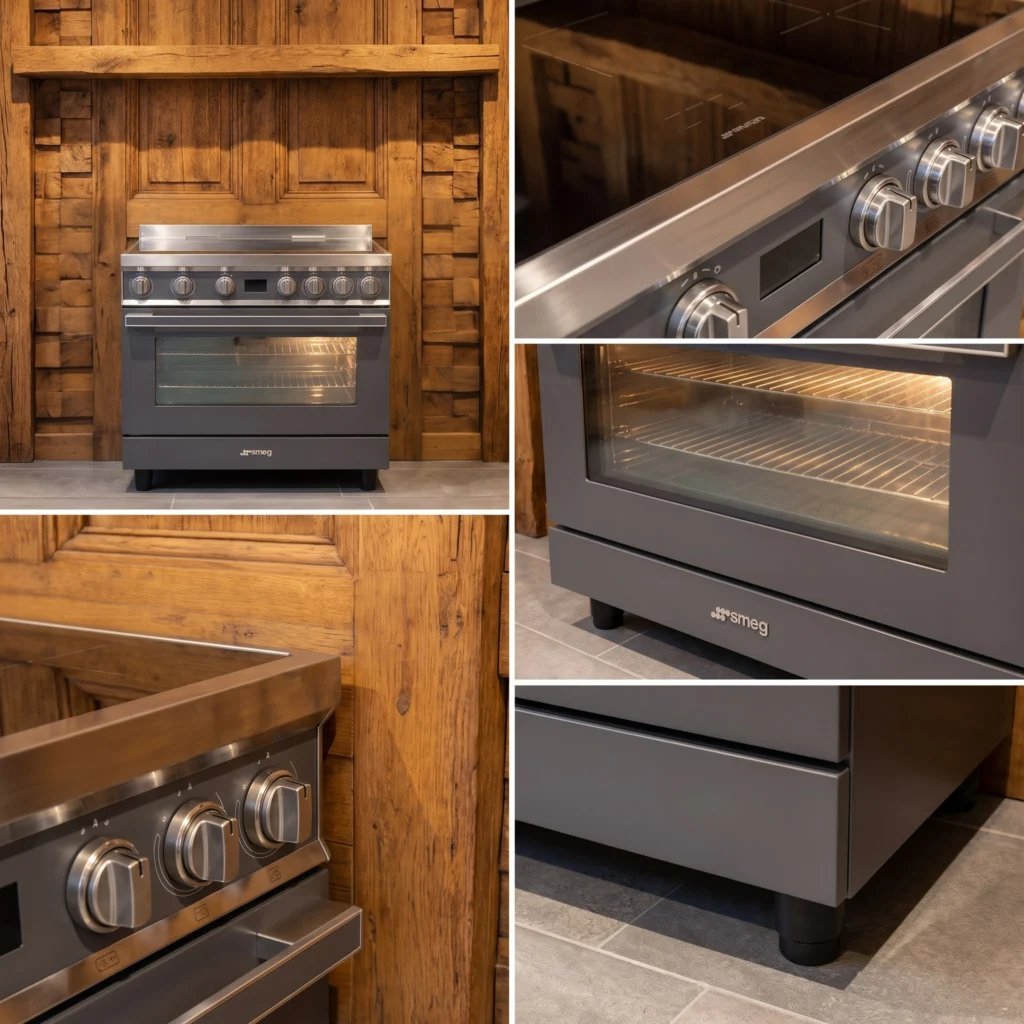 Smeg Portofino Antraciet fornuis 90 cm inductie — foto 4 van 5
