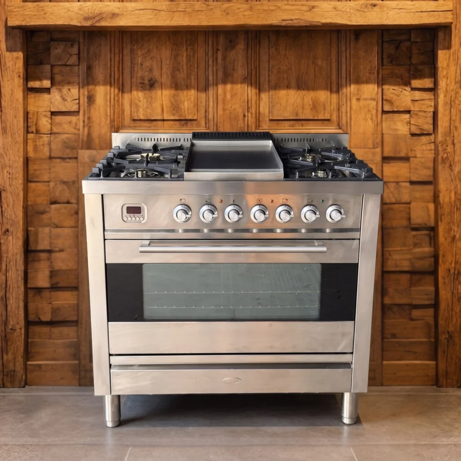 Boretti RVS fornuis 90 cm met Fry-Top