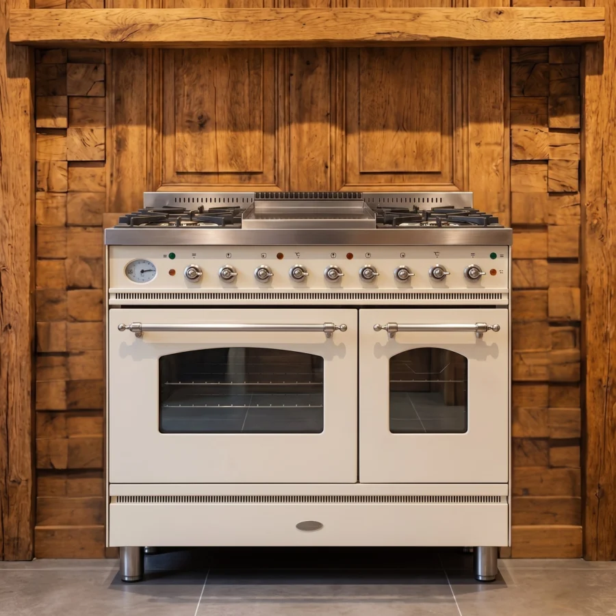 Boretti oud wit fornuis 90 cm met Fry-Top