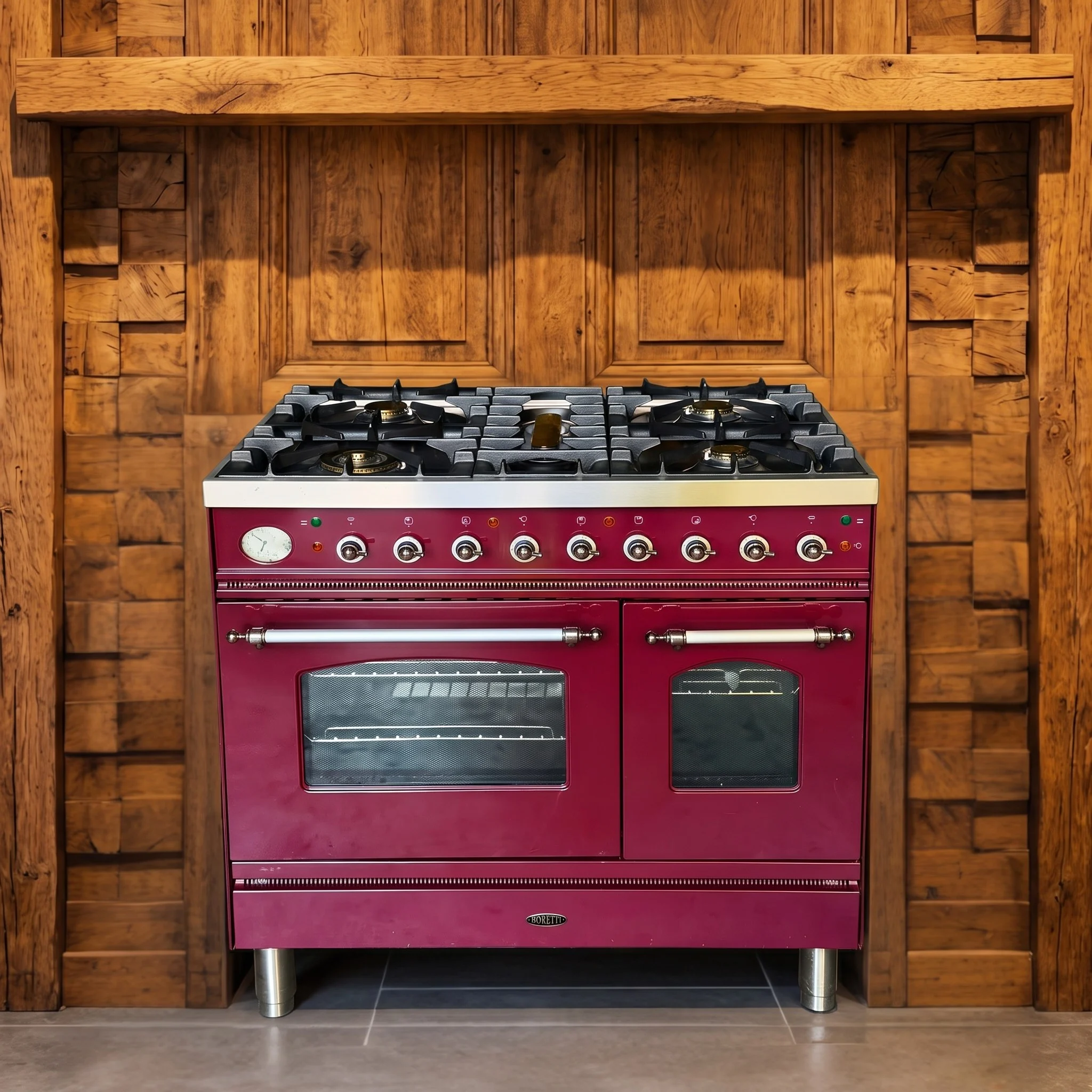 Boretti Imperatore Rood fornuis 90 cm dubbele oven, foto 1 van 5