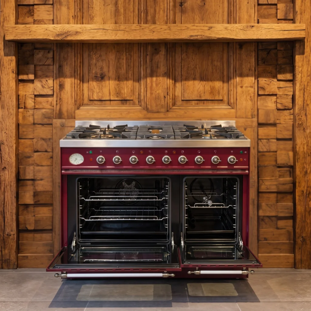Boretti Imperatore Rood fornuis 90 cm dubbele oven — foto 2 van 5