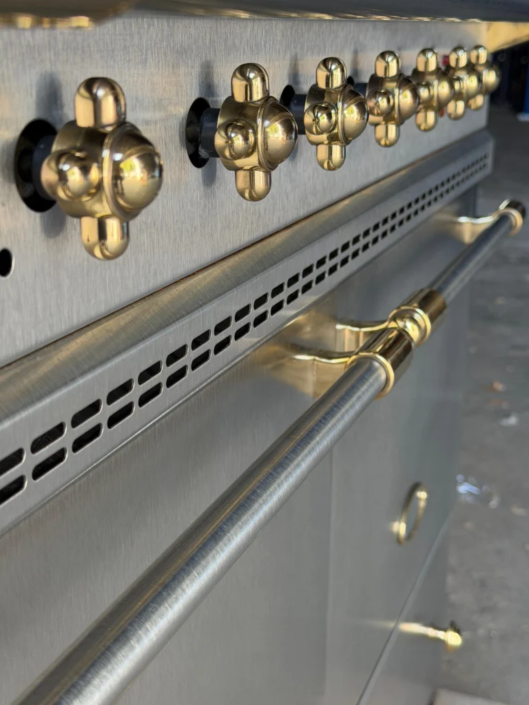 Lacanche Cluny fornuis rvs / messing 100 cm dubbele oven — foto 5 van 6