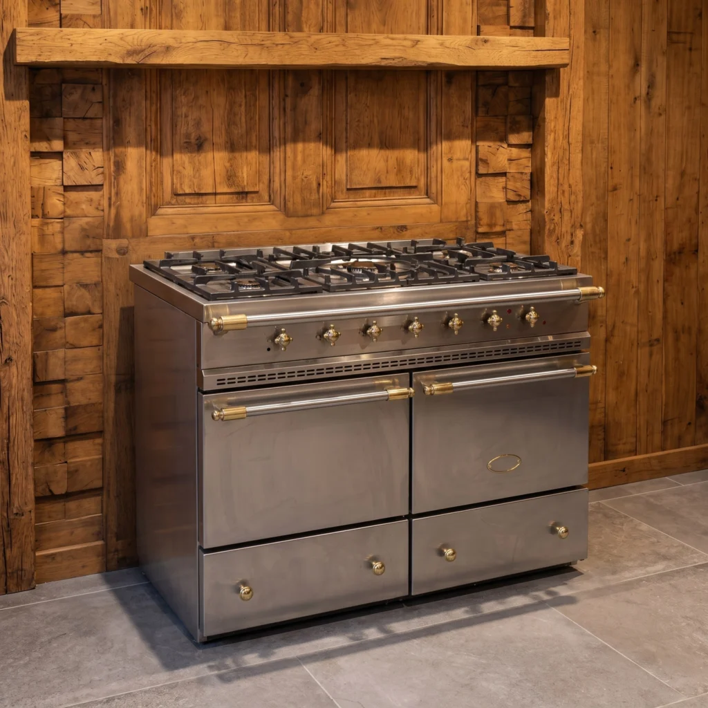 Lacanche Cluny fornuis rvs / messing 100 cm dubbele oven — foto 3 van 6