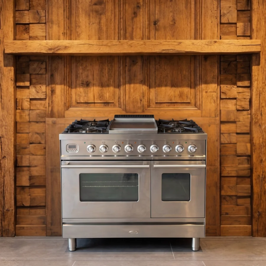 Boretti fornuis rvs 90 cm dubbele oven & Fry-Top