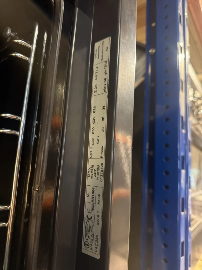 Boretti antraciet fornuis 120 cm met bakplaat — foto 5 van 6